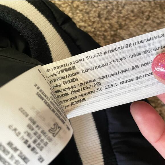 Hollister Navy Embroidered Bomber Jacket Medium - Picture 7 of 7